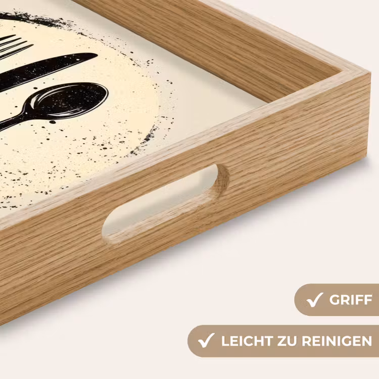 Zwart - Bestek - Rondje Dienblad Rechthoek middel -USP_HandgreepDE