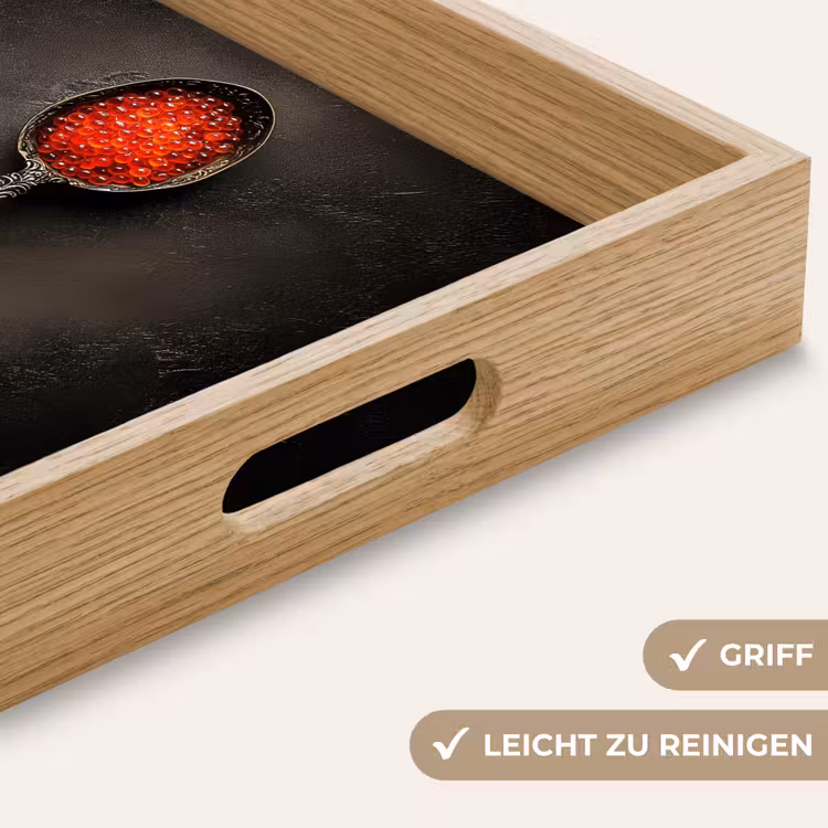 Zwart - Lepel - Caviar Dienblad Rechthoek middel -USP_HandgreepDE