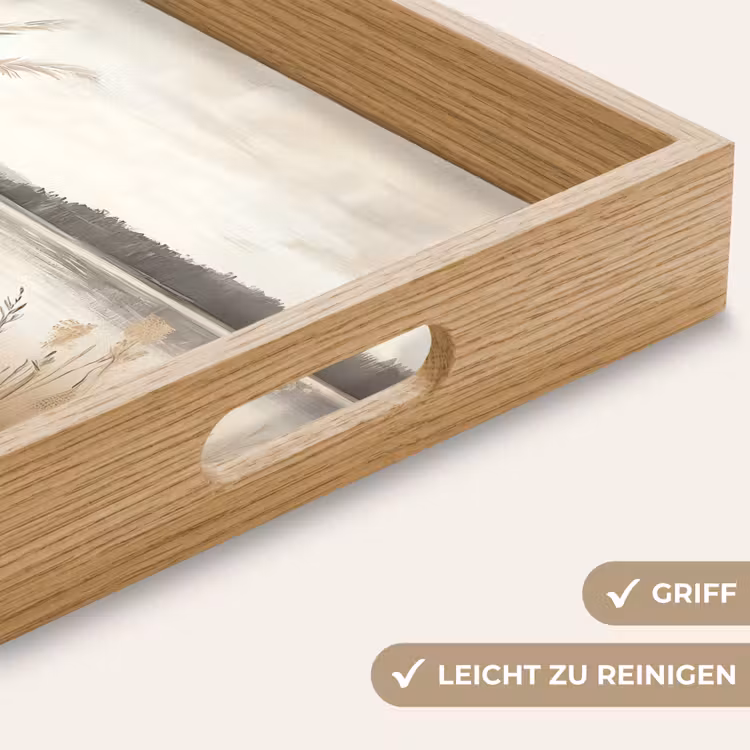 Meer - Water - Natuur - Beige Dienblad Rechthoek middel -USP_HandgreepDE