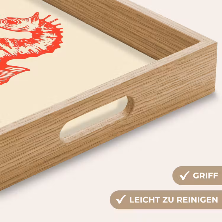 Zeepaardje - Rood - Fijne details Dienblad Rechthoek middel -USP_HandgreepDE
