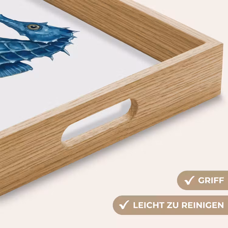 Zeepaardje - Staart - Blauw Dienblad Rechthoek middel -USP_HandgreepDE