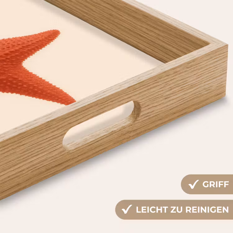 Zeester - Bobbels - Rood Dienblad Rechthoek middel -USP_HandgreepDE