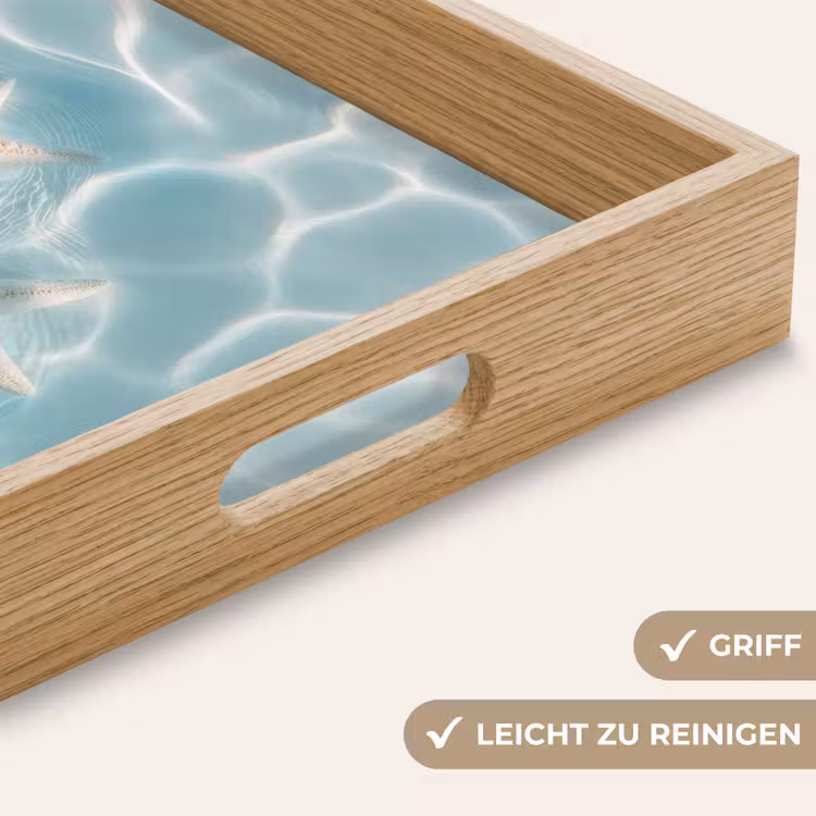 Zeesterren - Golvend water - Rustgevend Dienblad Rechthoek middel -USP_HandgreepDE