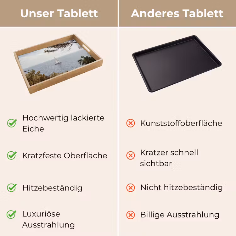 Tablett - Segelboot – Bäume – Wasser - Zeilboot - bomen - water Dienblad Rechthoek middel