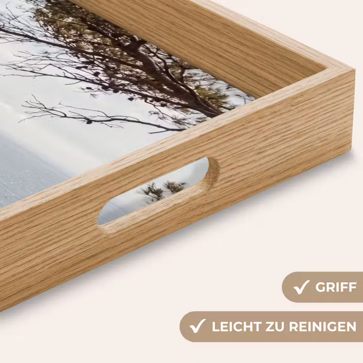 Tablett - Segelboot – Bäume – Wasser - Zeilboot - bomen - water Dienblad Rechthoek middel