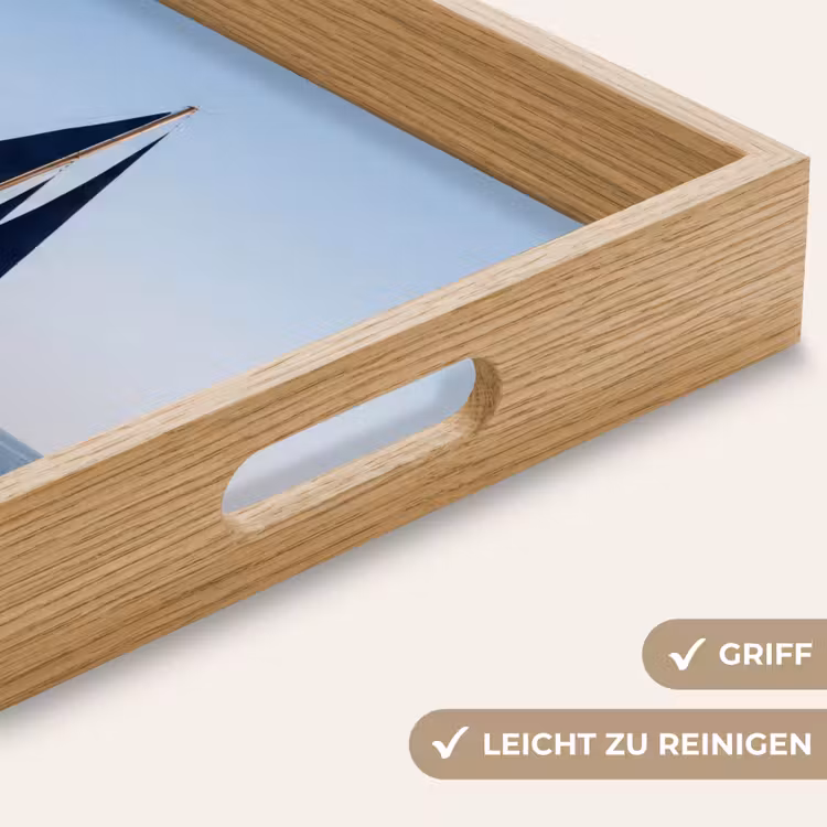 Zeilboot - Zee - Blauw Dienblad Rechthoek middel -USP_HandgreepDE