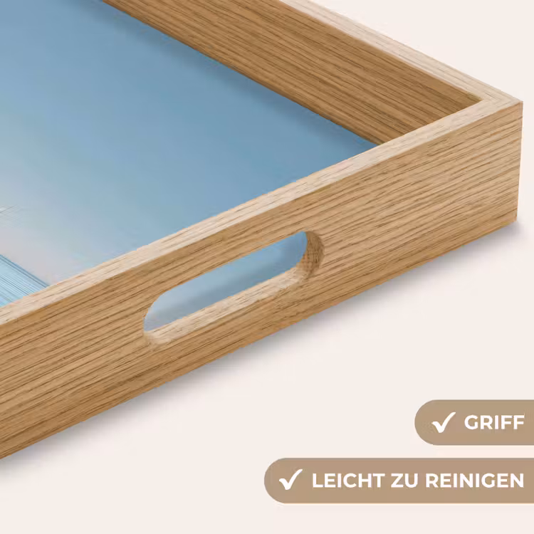 Zeilbootje - Kalme zee - Helderblauwe hemel Dienblad Rechthoek middel -USP_HandgreepDE