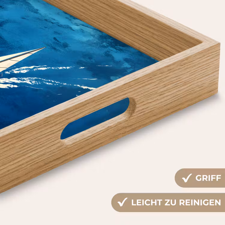 Zeilboot - Water - Abstract - Schaduw Dienblad Rechthoek middel -USP_HandgreepDE