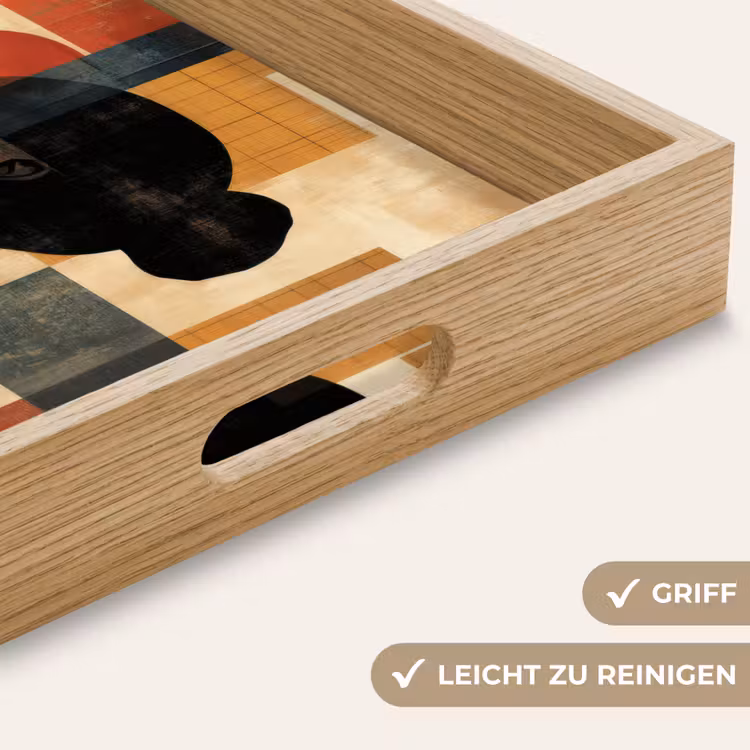 Zijaanzicht - Vrouw - Vormen Dienblad Rechthoek middel -USP_HandgreepDE