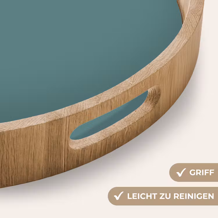 Serene - Teal - Blauw Dienblad Rond middel 914 -USP_HandgreepDE