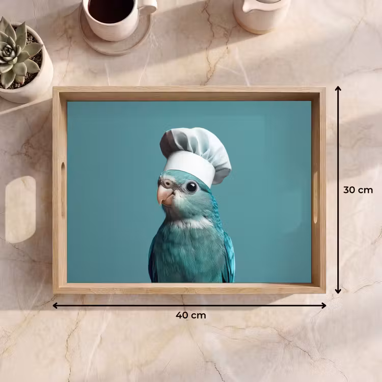 Parkiet - Vogel - Koksmuts - Cute Dienblad Rechthoek middel -USP_Formaat
