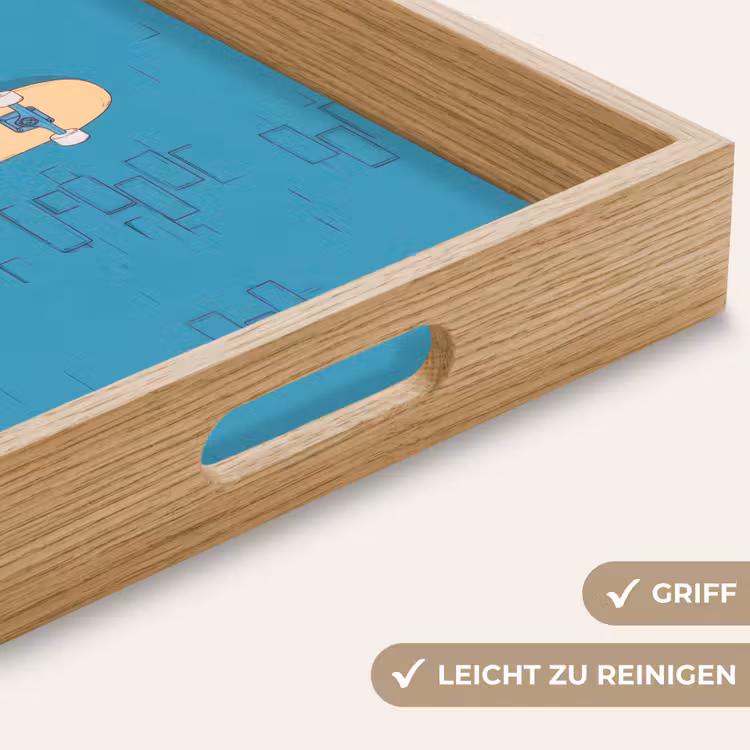 Skateboard - Gympen - Rood - Minimalistisch Dienblad Rechthoek middel -USP_HandgreepDE