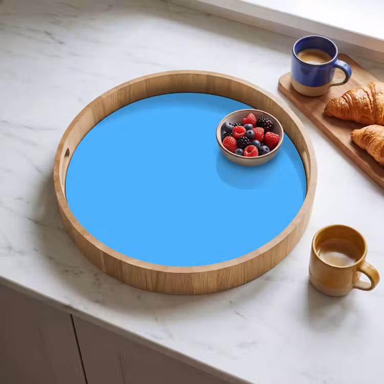 Sky - Blue - Blauw Dienblad Rond middel 914 -sfeer2