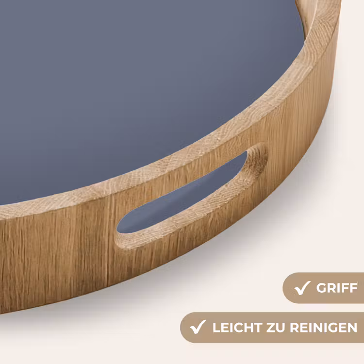 Slate - Whisper - Blauw Dienblad Rond middel 914 -USP_HandgreepDE