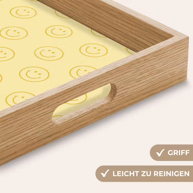 Smileys - Patroon - Retro - Zachtgeel Dienblad Rechthoek middel 911 -USP_HandgreepDE