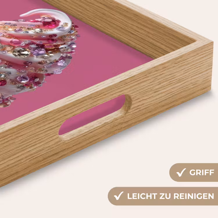 Softijs - Edelstenen - Roze - Hoorntje Dienblad Rechthoek middel -USP_HandgreepDE