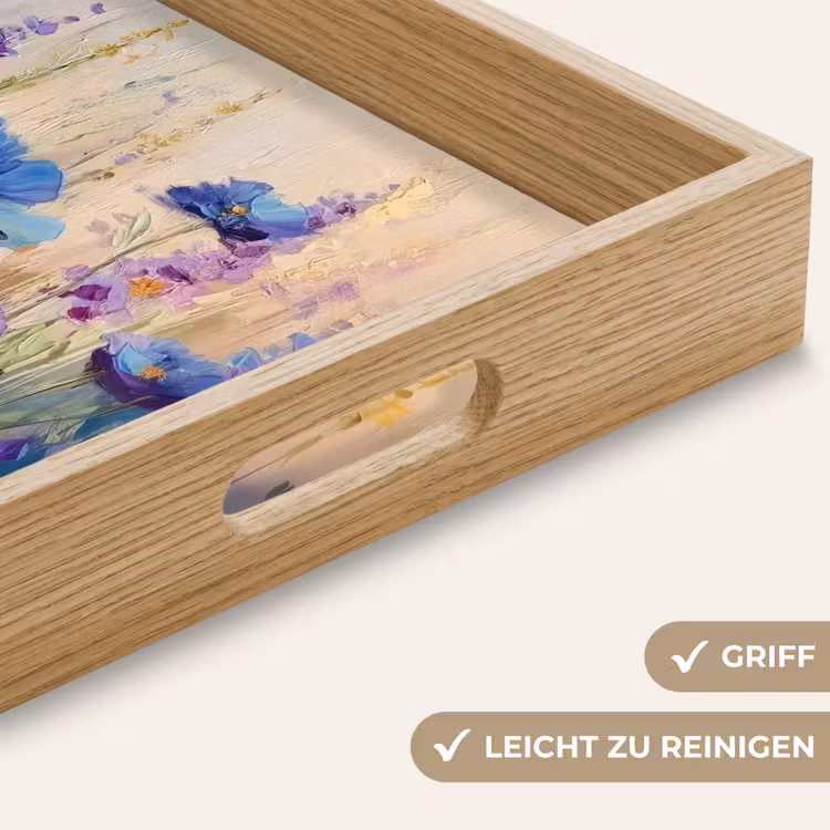Zomers - Wilde bloemen - Penseelstreken Dienblad Rechthoek middel -USP_HandgreepDE