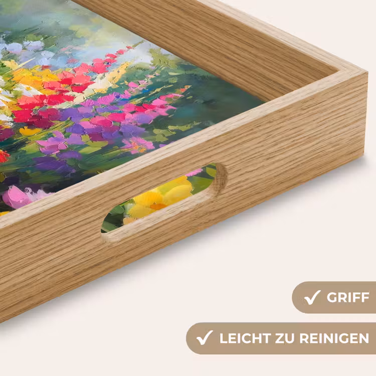 Zomertuin - Sfeervol - Bloemen Dienblad Rechthoek middel -USP_HandgreepDE