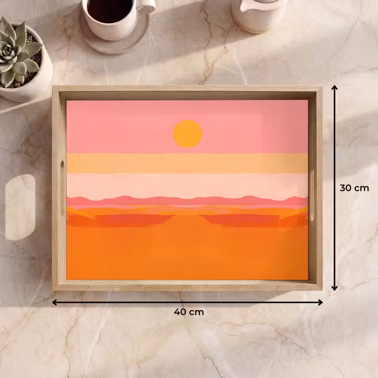 Zon - Abstract - Landschap - Oranje Dienblad Rechthoek middel -USP_Formaat