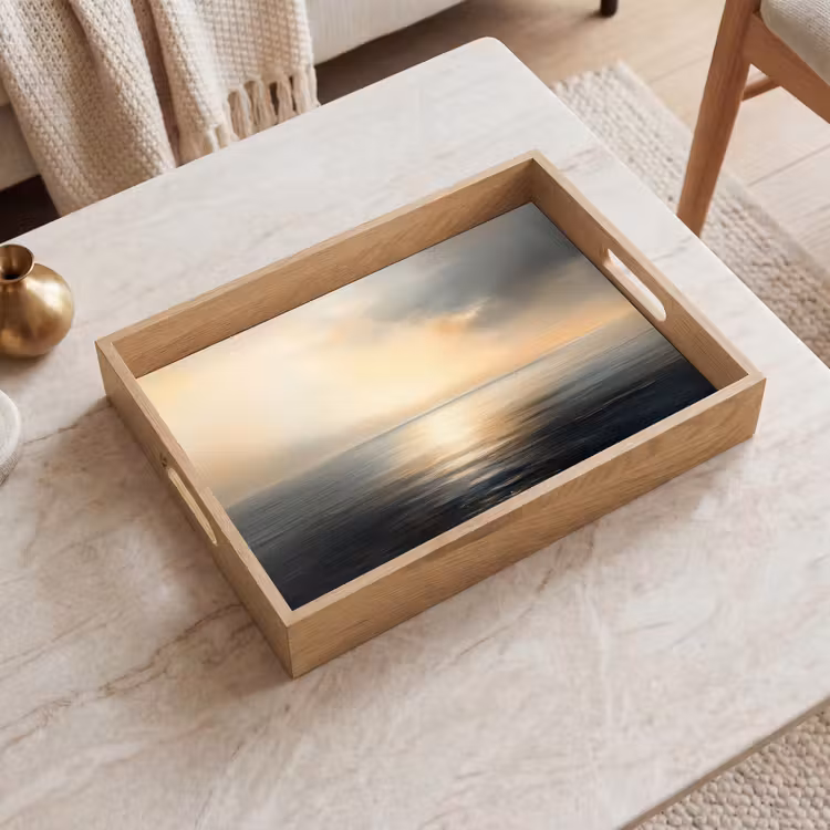 Zon - Horizon - Zee Dienblad Rechthoek middel -sfeer1