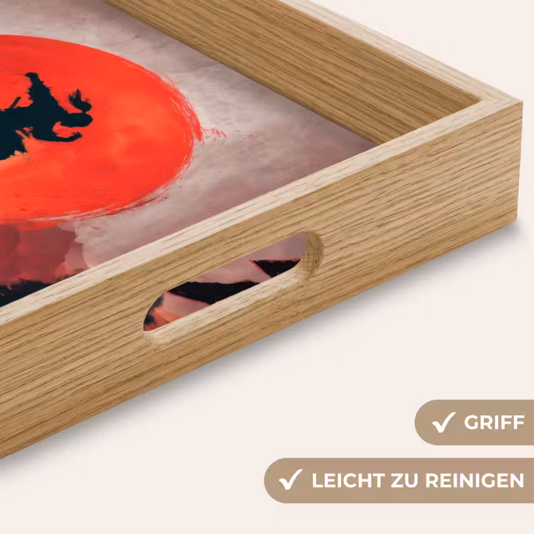Zon - Krijger - Bomen - Bergen Dienblad Rechthoek middel -USP_HandgreepDE