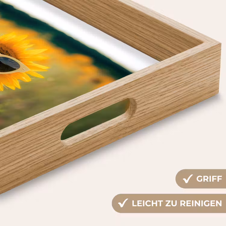Zonnebloem - Veld - Zonnebril Dienblad Rechthoek middel -USP_HandgreepDE