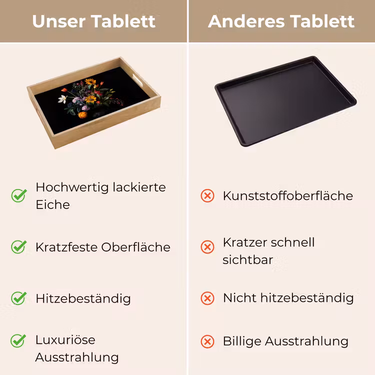 Zonnebloemen - Boeket - Kleurrijk Dienblad Rechthoek middel -USP_VergelijkingDE