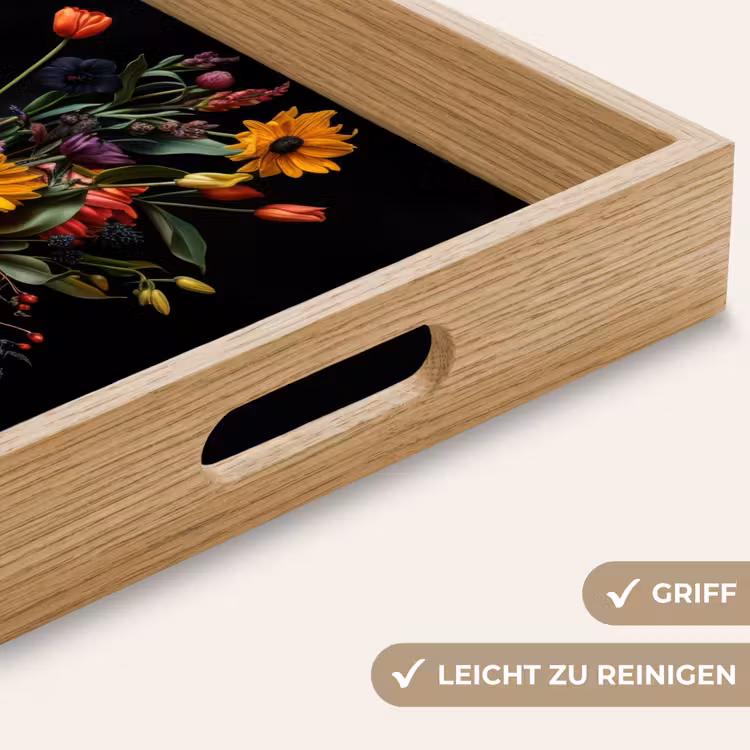 Zonnebloemen - Boeket - Kleurrijk Dienblad Rechthoek middel -USP_HandgreepDE