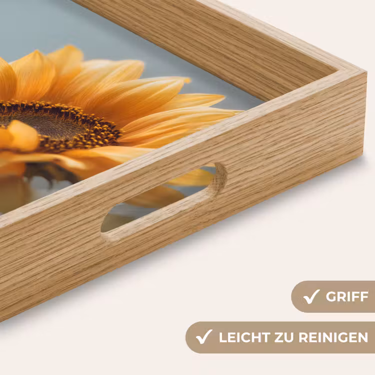 Zonnebloemen - Geel - Wazig Dienblad Rechthoek middel -USP_HandgreepDE