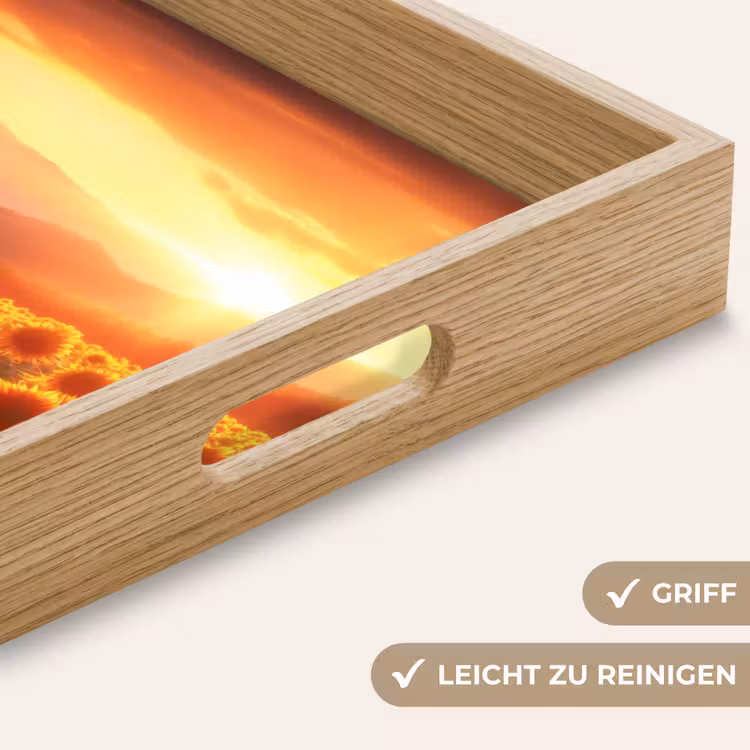 Zonnebloemen - Zonsondergang - Landschap Dienblad Rechthoek middel -USP_HandgreepDE