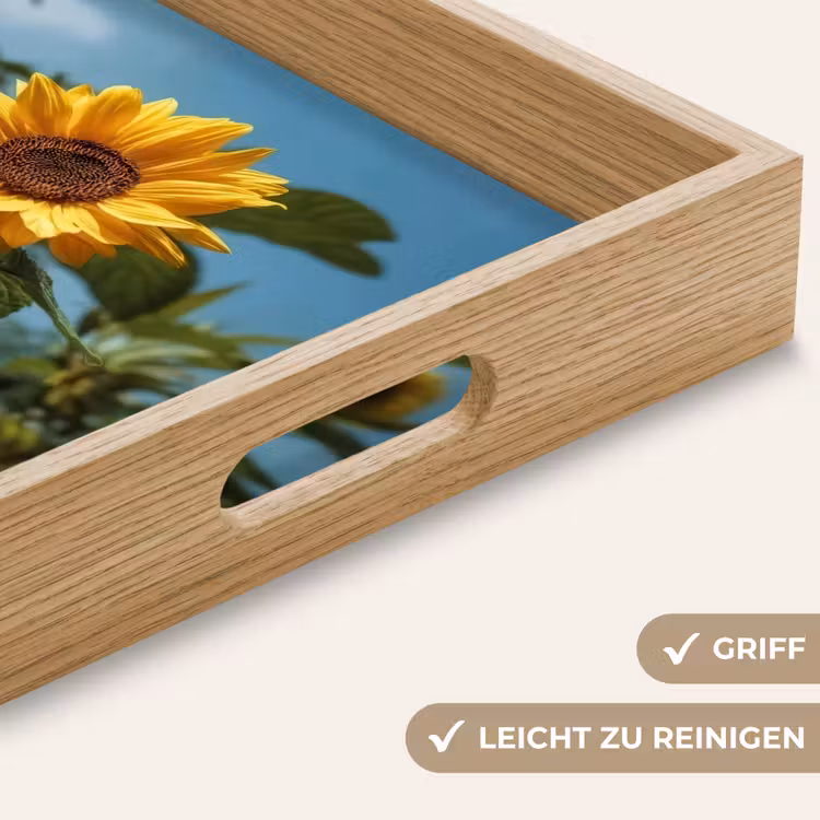 Zonnebloemen - Helderblauwer lucht - Gras Dienblad Rechthoek middel -USP_HandgreepDE