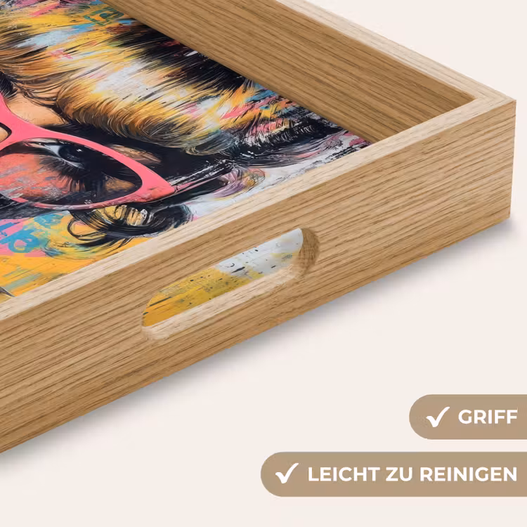 Zonnebril - Vrouw - Kleurrijk - Verfspetters Dienblad Rechthoek middel -USP_HandgreepDE