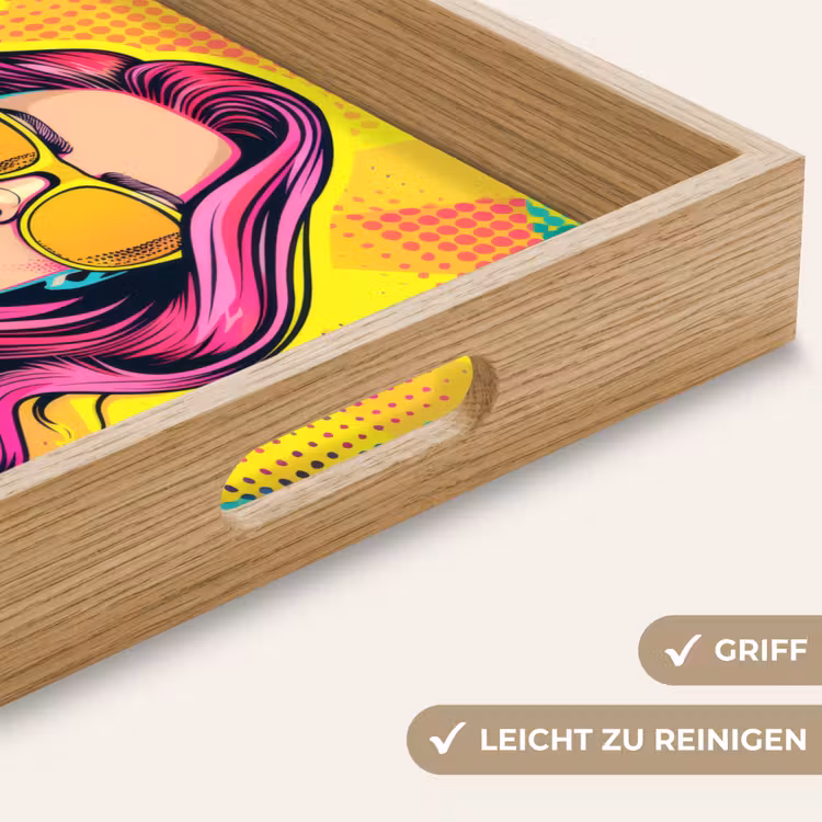 Zonnebril - Vrouw - Zonnig - Geel Dienblad Rechthoek middel -USP_HandgreepDE