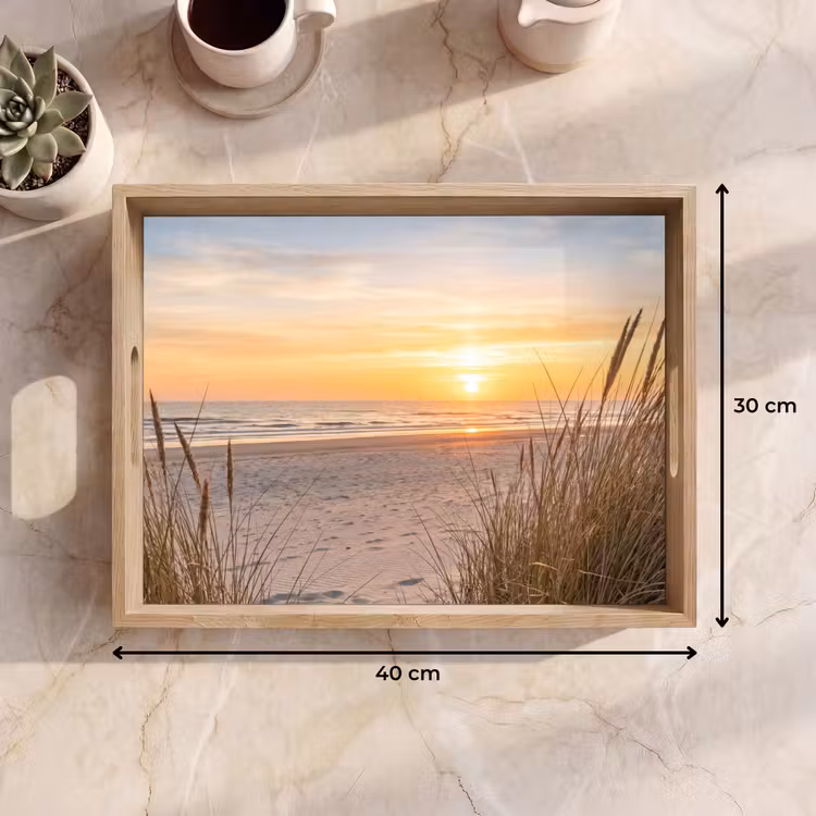 Zonsondergang - Duinen - Zee Dienblad Rechthoek middel -USP_Formaat