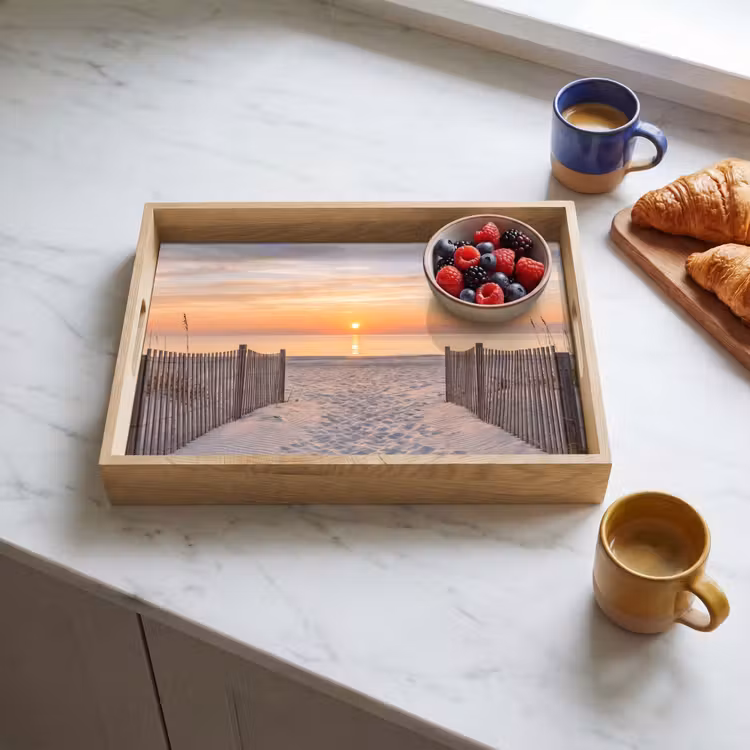 Zonsondergang - Strand - Zand Dienblad Rechthoek middel -sfeer2