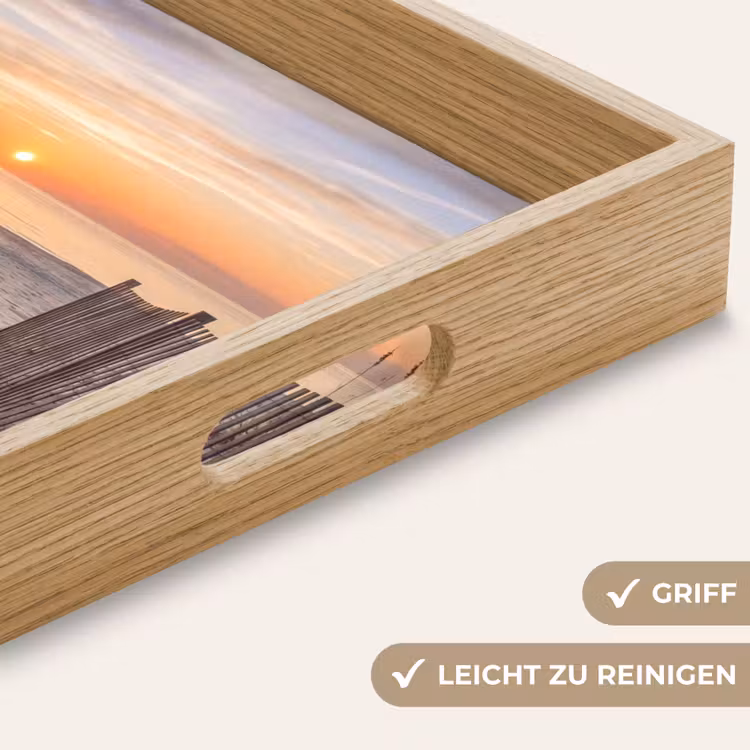 Zonsondergang - Strand - Zand Dienblad Rechthoek middel -USP_HandgreepDE