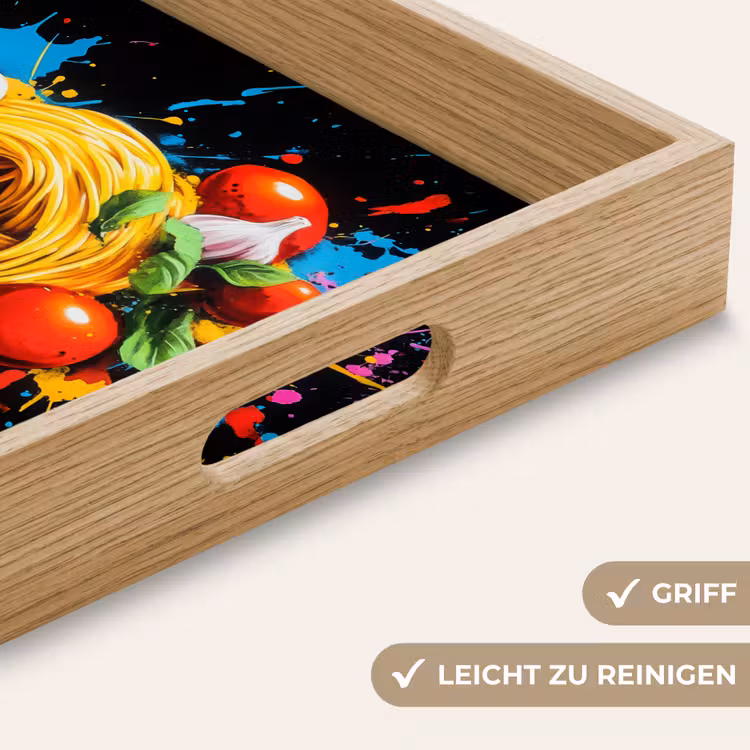 Spaghetti - Graffiti - Verf - Kleurrijk - Eten - Modern Dienblad Rechthoek middel -USP_HandgreepDE