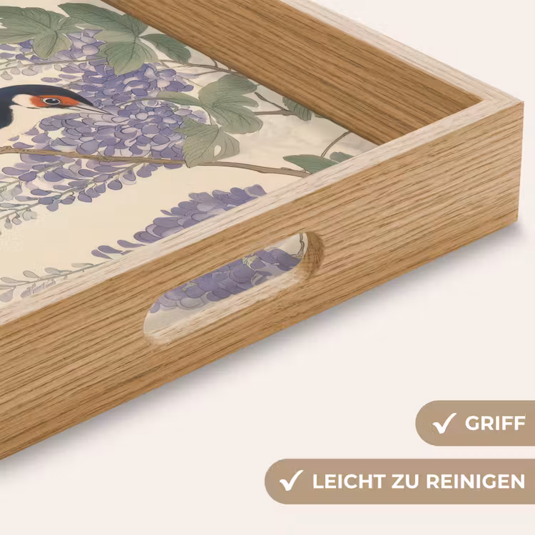 Specht - Bloemen - Paars Dienblad Rechthoek middel -USP_HandgreepDE
