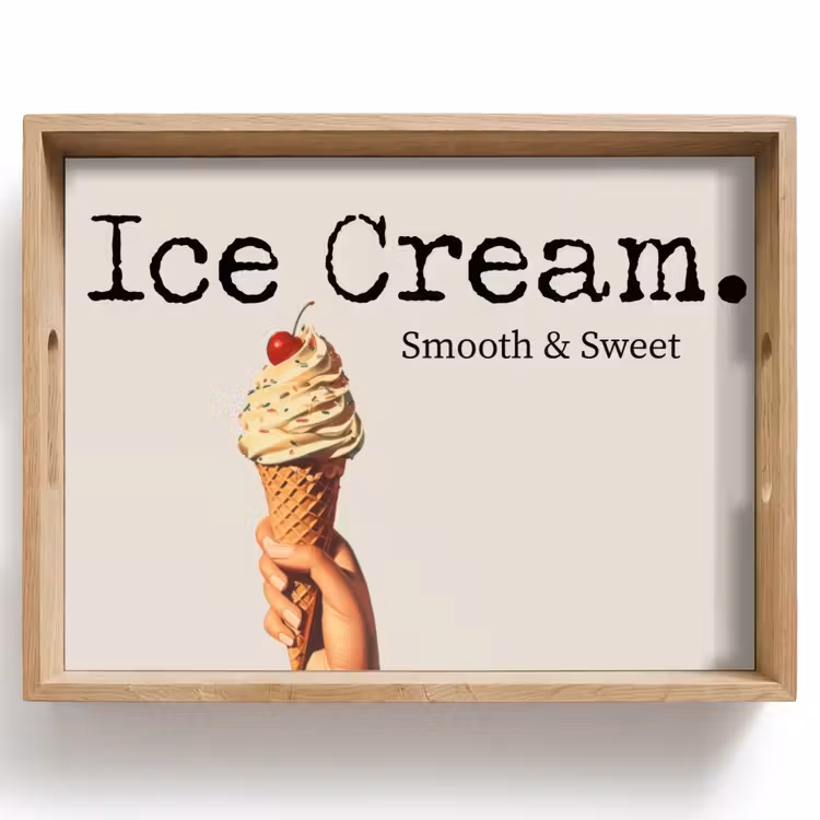 Ice cream - Softijs - Kleurrijk - Kers Dienblad Rechthoek middel -z3d_shopping