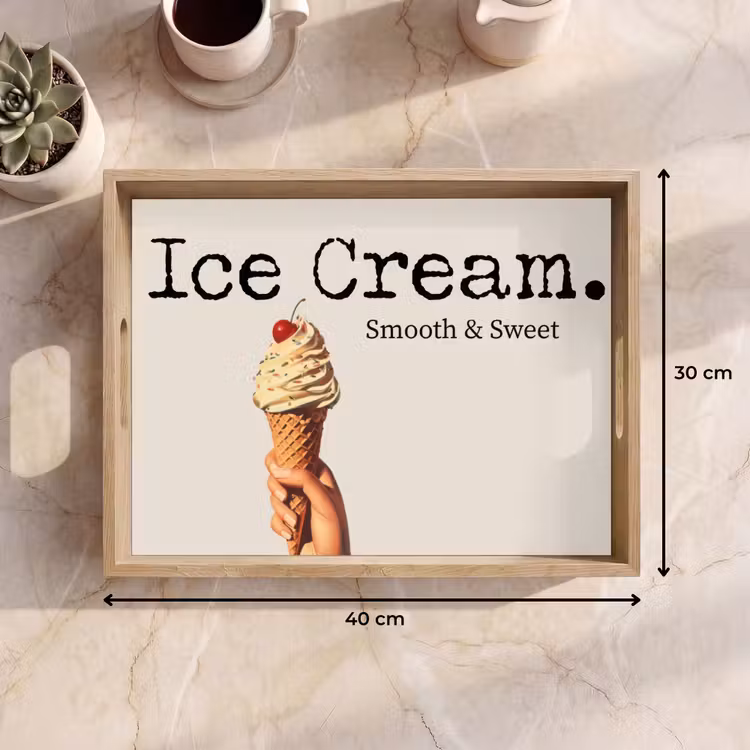 Ice cream - Softijs - Kleurrijk - Kers Dienblad Rechthoek middel -USP_Formaat