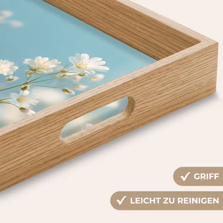 Stängel – Blumen – Luft – Weiß Dienblad Rechthoek middel -USP_HandgreepDE