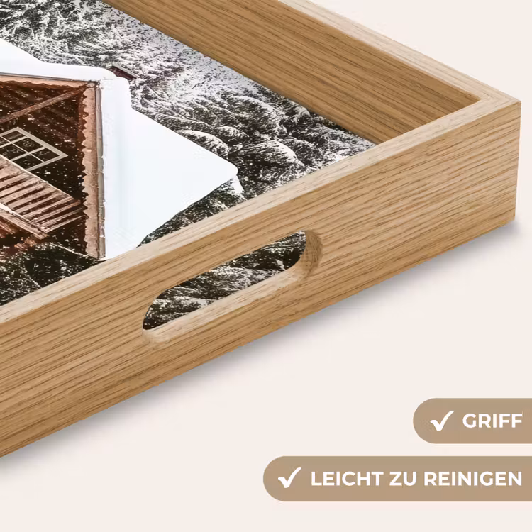 Huis - Bos - Winter - Natuur - Sneeuw Dienblad Rechthoek middel -USP_HandgreepDE