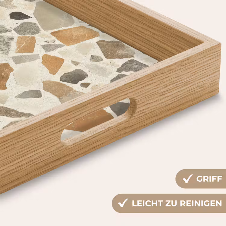 Stenen - Terrazzo - Decoratie - Tegels Dienblad Rechthoek middel -USP_HandgreepDE