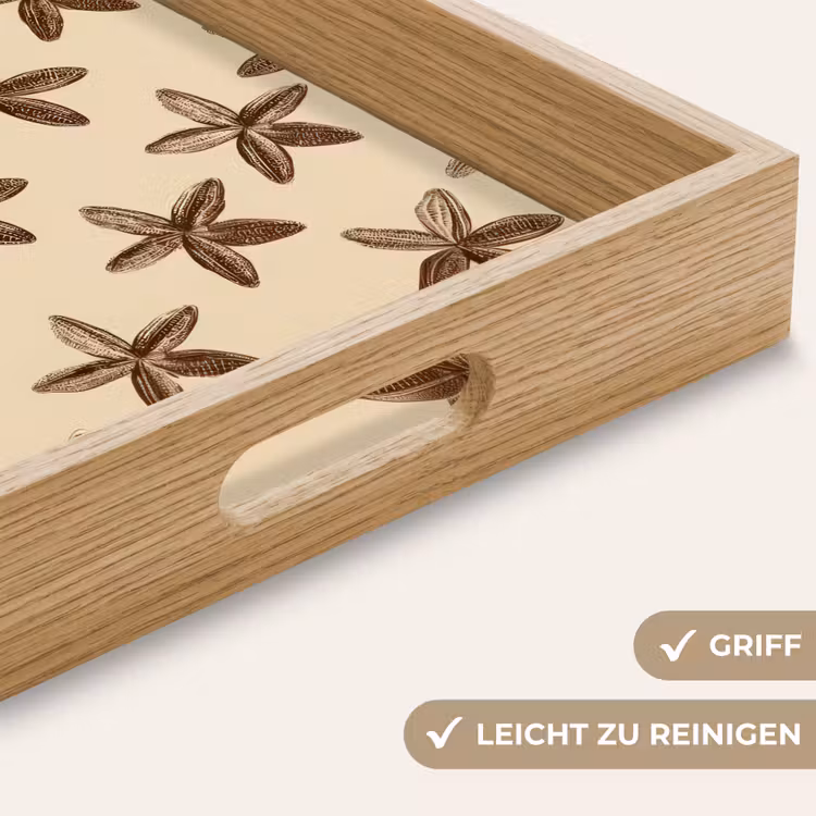 Sterren - Bruin - Natuurlijk Dienblad Rechthoek middel -USP_HandgreepDE