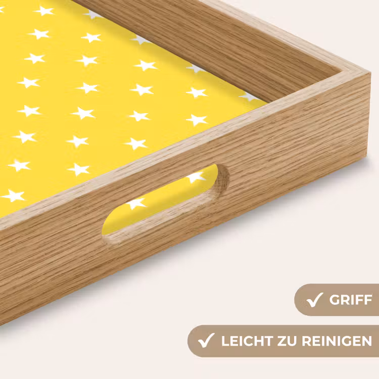 Sterren - Patroon - Minimalistisch - Geel Dienblad Rechthoek middel 911 -USP_HandgreepDE