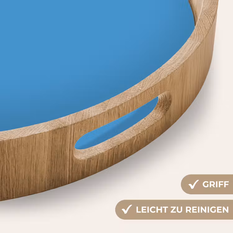 Steel - Blue - Blauw Dienblad Rond middel 914 -USP_HandgreepDE