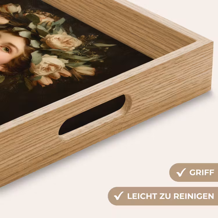 Bloemenstilte - Vrouw - Portret Dienblad Rechthoek middel -USP_HandgreepDE