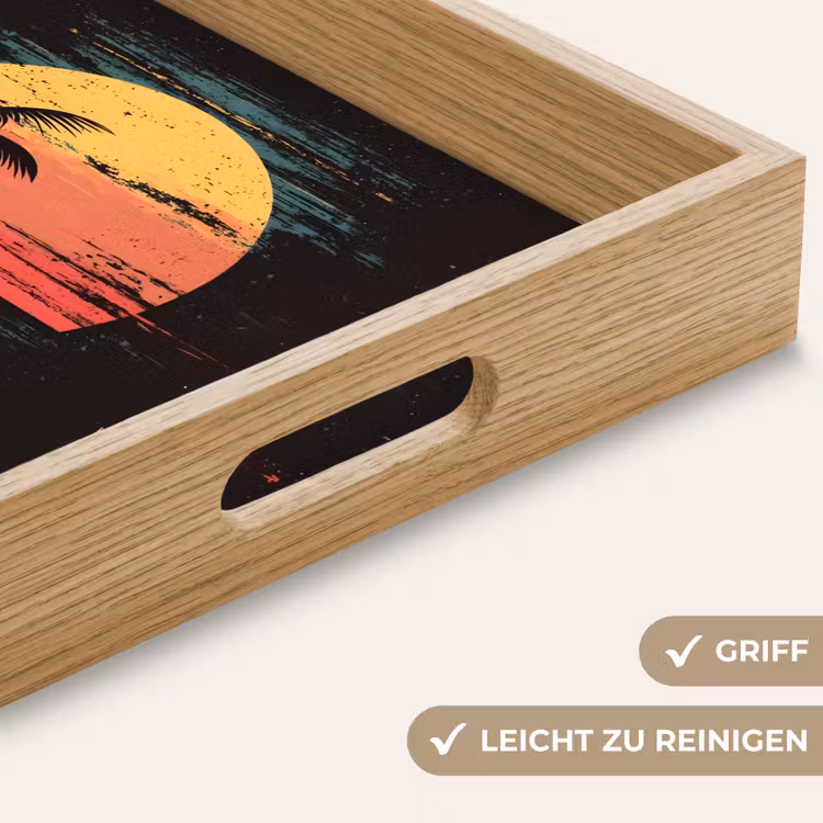 Strand - Minimalistisch - Zon - Oranje Dienblad Rechthoek middel -USP_HandgreepDE
