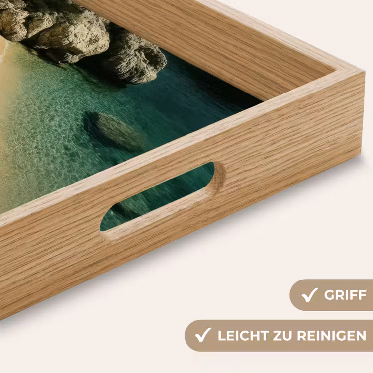 Strandbedden - Zee - Stenen - Baai Dienblad Rechthoek middel -USP_HandgreepDE