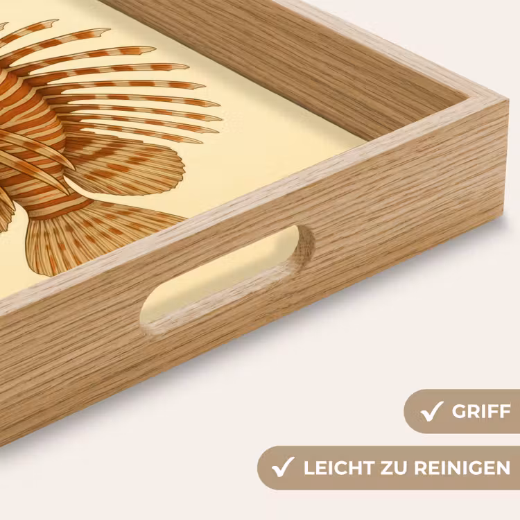 Strepen - Vis - Rond - Stekels Dienblad Rechthoek middel -USP_HandgreepDE